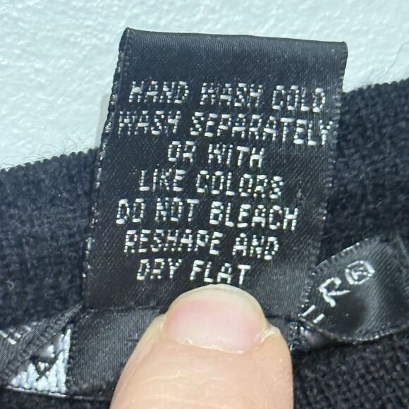 Sarah Spencer Woman Sweater Black 100% Italian Merino Wool Crewneck Classic Prep - Picture 5 of 6